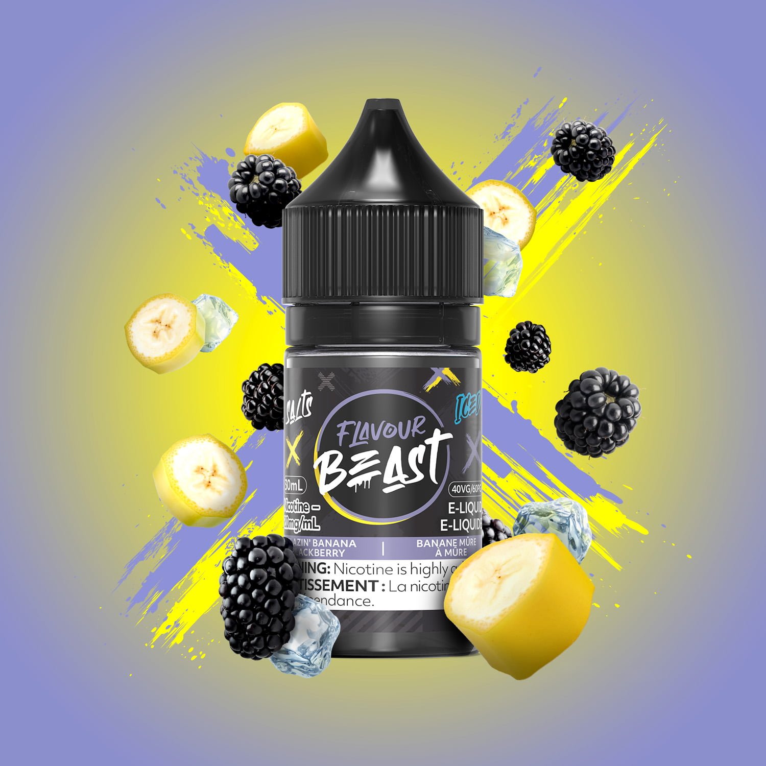 Flavour Beast E-Liquid - Blazin' Banana Blackberry Iced 30mL (20mg/mL)