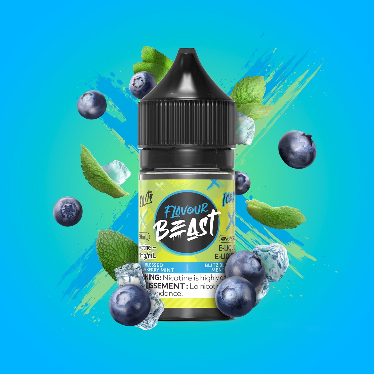 Flavour Beast E-Liquid - Blessed Blueberry Mint Iced 30mL (20mg/mL)