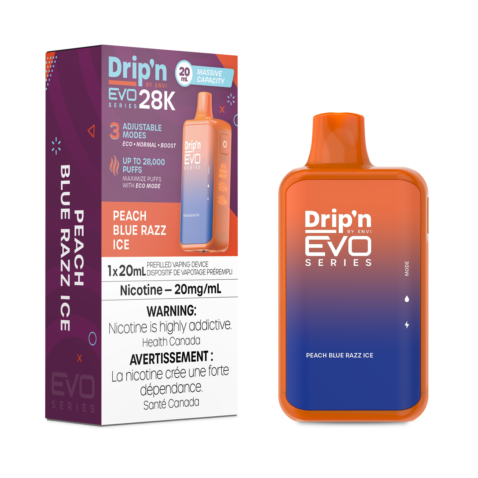 Drip'n EVO 28K - Peach Blue Razz Ice