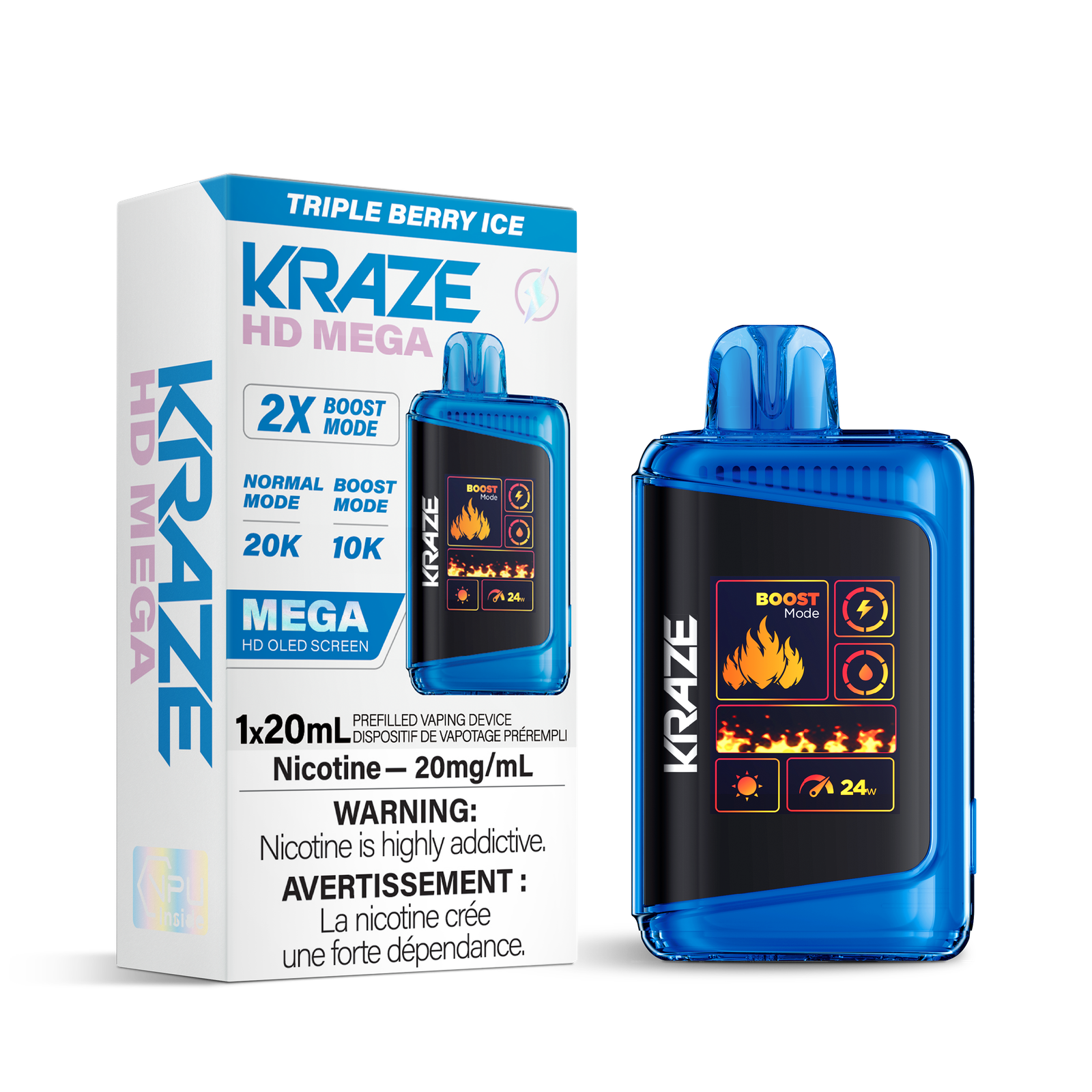 Kraze HD Mega 20K - Triple Berry Ice