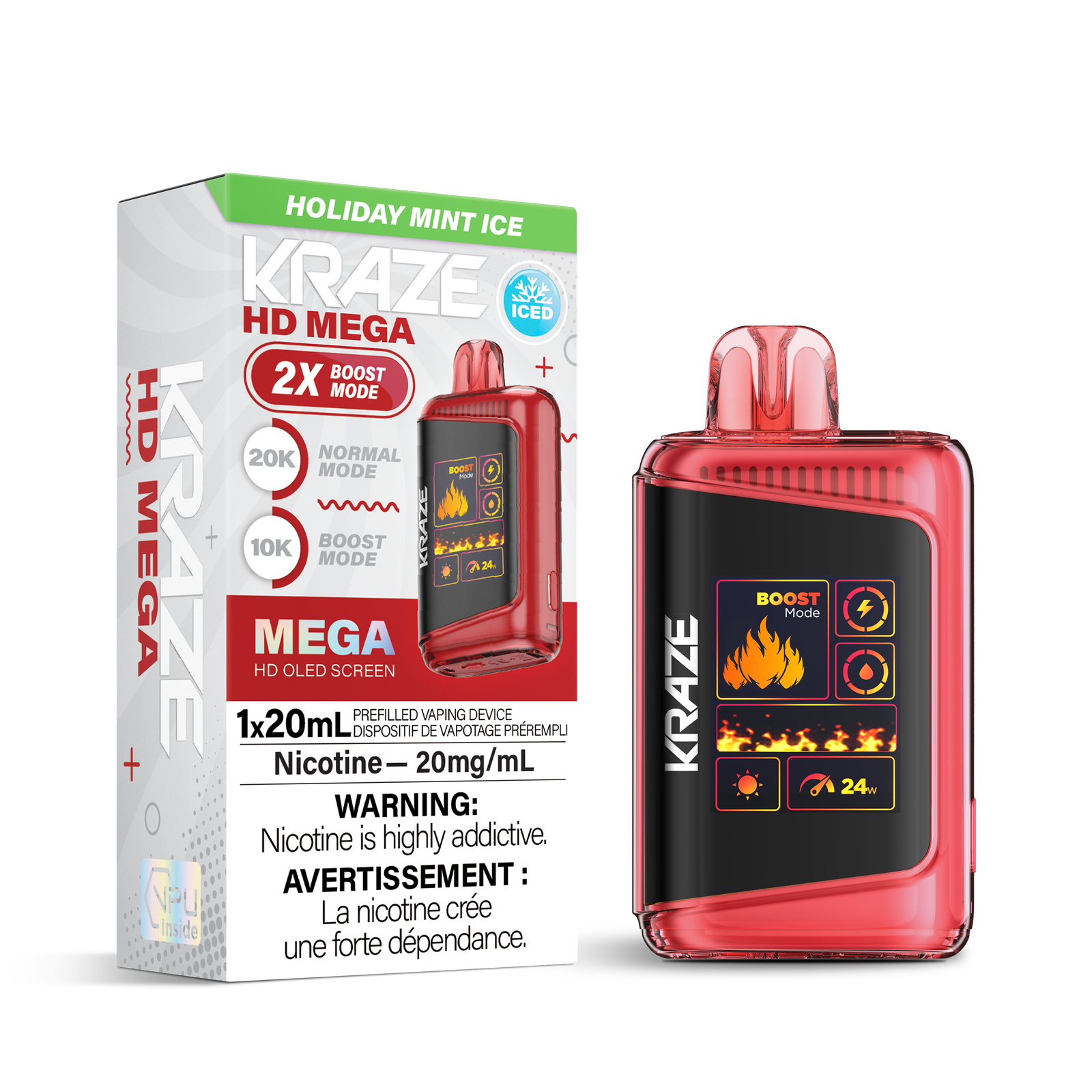 Kraze HD Mega 20K - Holiday Mint Ice