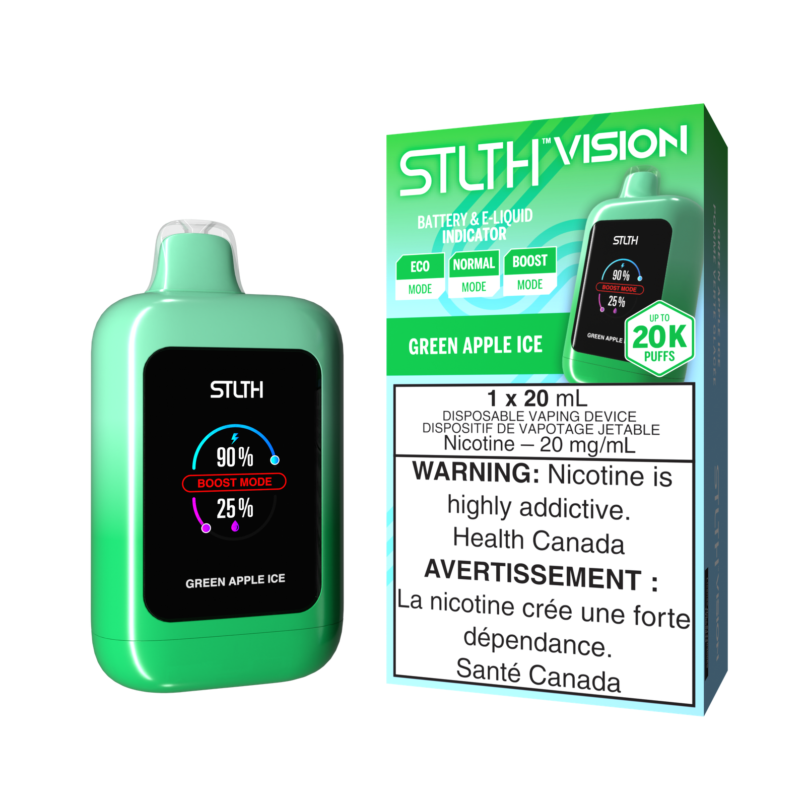 STLTH VISION 20K - Green Apple Ice