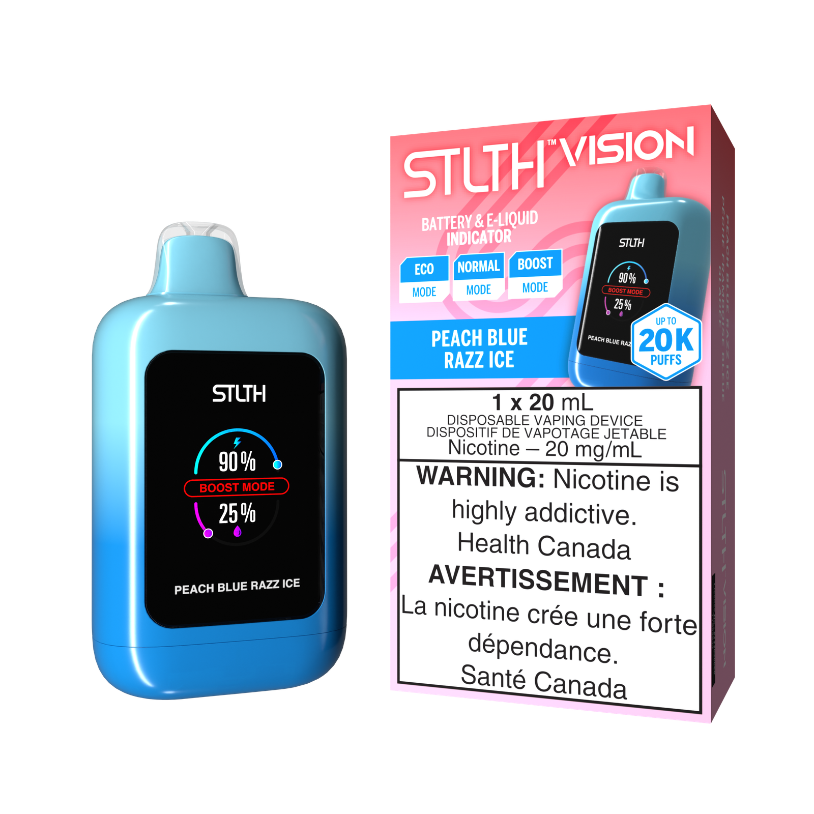 STLTH VISION 20K - Peach Blue Razz Ice