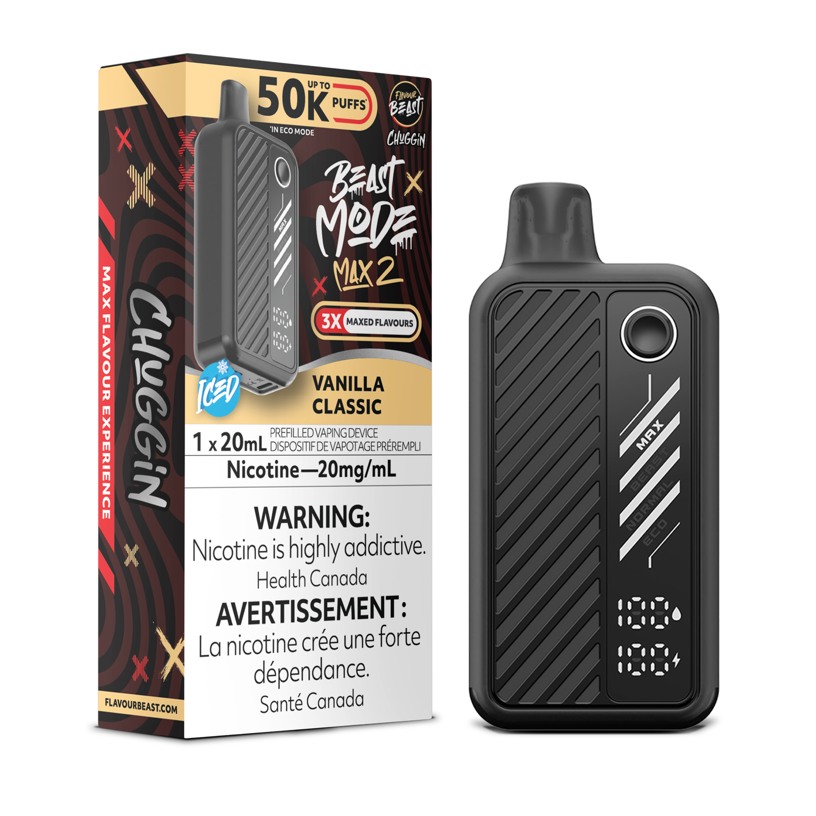 Flavour Beast-Beast Mode Max 2 50K Puffs - Vanilla Classic