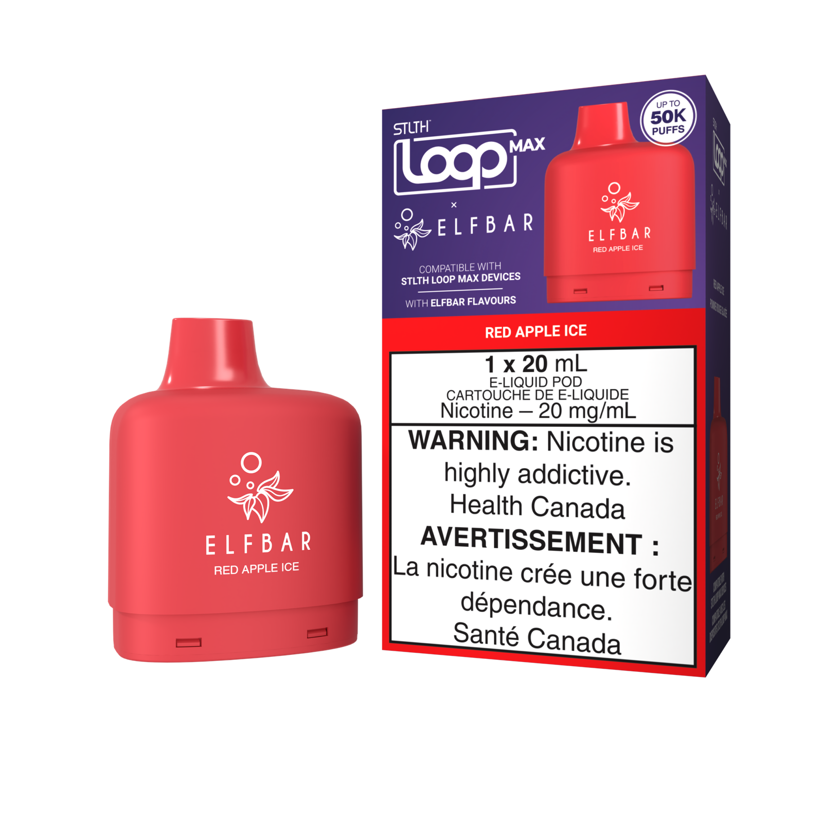 Stlth Loop Max X Elfbar Pod 50K - Red Apple Ice