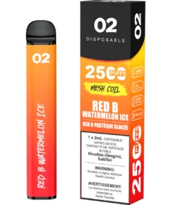 O2 2500 Puffs Disposable Vape - RED B Watermelon Ice